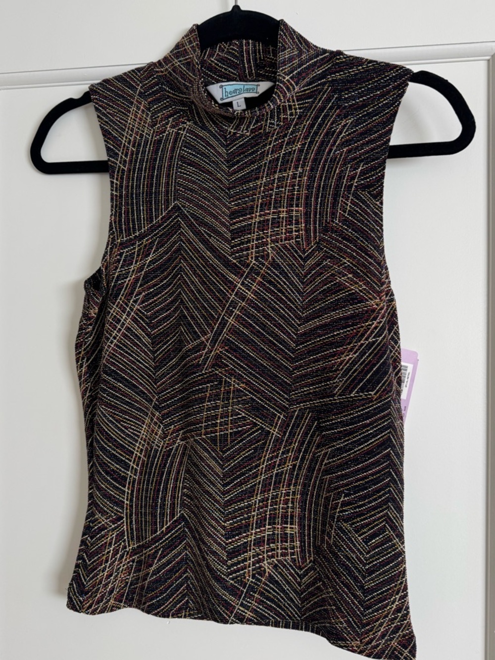 Hourglass Sleeveless V-Neck Top - Metallic Multi-Color Stitching - from Nordstro